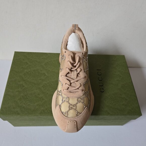 NIB Gucci Tela GG Crystal Mesh Runner Sneakers IT 38 US 8 - Picture 5 of 10